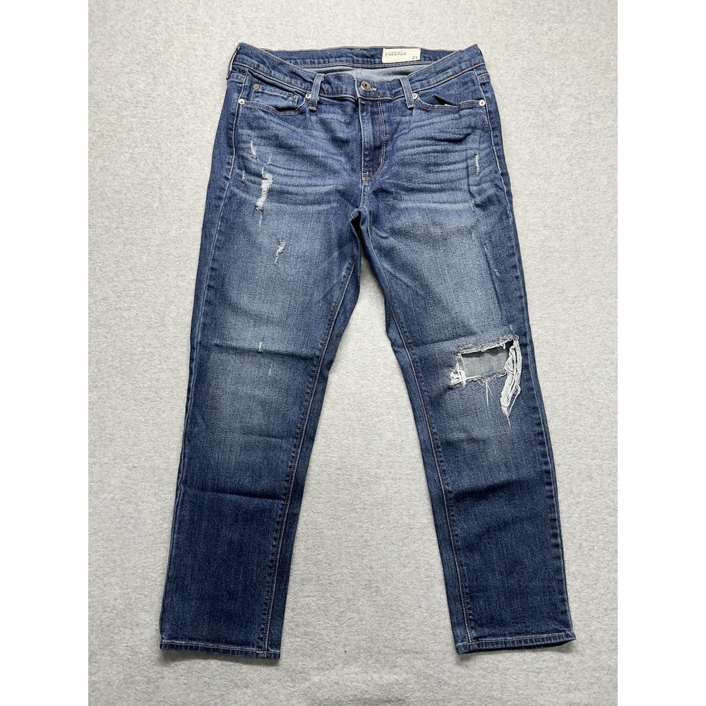 Pistola Jeans Size‎ 31 Distressed Women's Mid Rise Skinny Medium Wash Denim USA